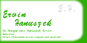 ervin hanuszek business card